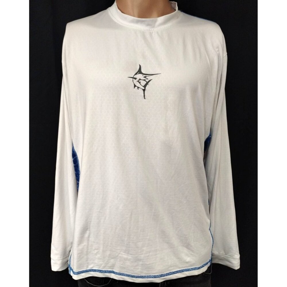 White Water Men's White Fishing Shirt/T-Shirt Sz L SKU 3983